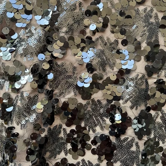 Black Sequin Skirt with nude lining - Picture 5 of 5